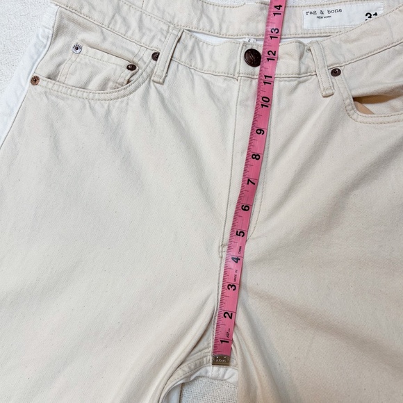 RAG & BONE Two Tone Ultra Wide Leg Jeans high-rise ECRU white/cream - sz 31 - Picture 8 of 16